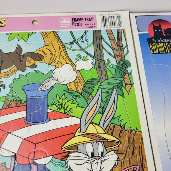 Vintage Looney Tunes and Adventures of Batman Frame-Tray Puzzles Golden Books - Picture 10 of 16